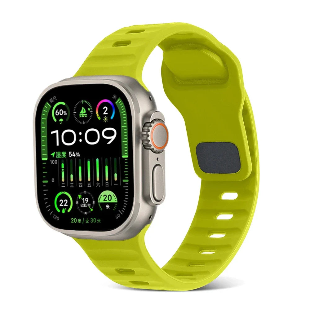 Silicone Sports Strap for Apple Watch Band iWatch Series Ultra2/11/10/9/8/7/6/5/4/3/SE2