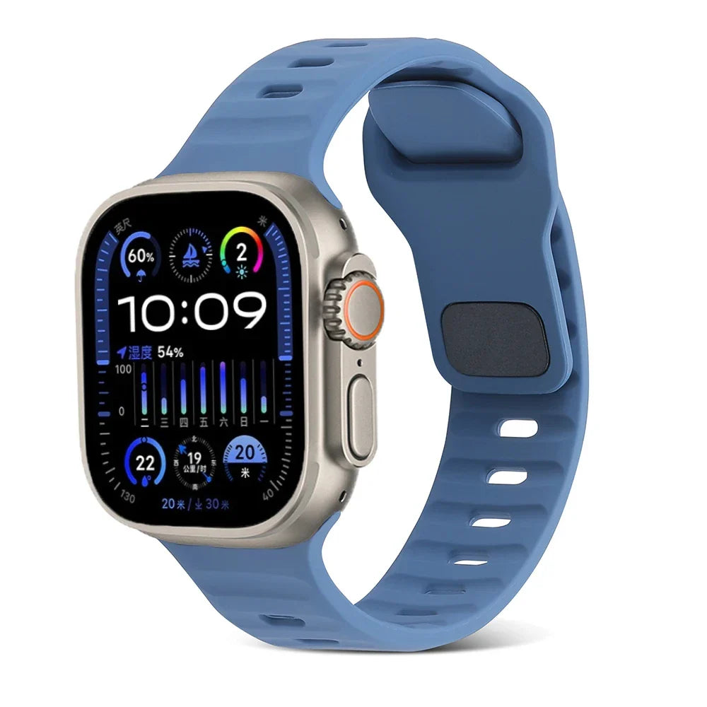 Silicone Sports Strap for Apple Watch Band iWatch Series Ultra2/11/10/9/8/7/6/5/4/3/SE2