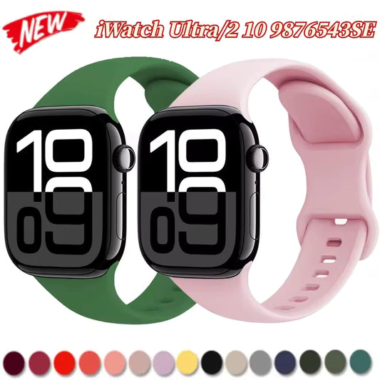 Silicone Strap for Apple Watch Ultra2 Band 49mm 46mm 42mm 45mm 41mm 44mm 40mm Series 11/10/9/8/7/6/5/4/3/SE2