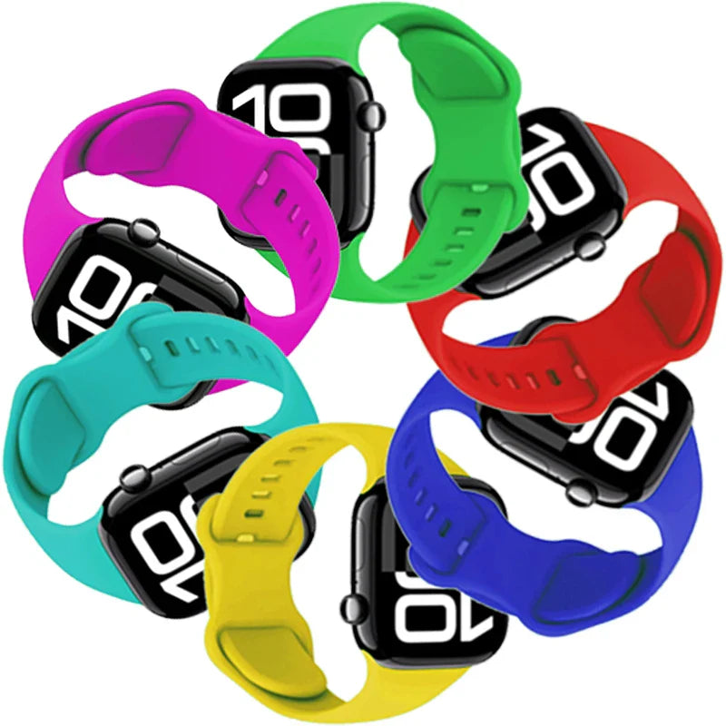 Silicone Strap for Apple Watch Ultra2 Band 49mm 46mm 42mm 45mm 41mm 44mm 40mm Series 11/10/9/8/7/6/5/4/3/SE2