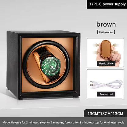 Single Slot Automatic Watch Winder - Luxury Wooden Watch Shaker Watch Box with Mabuchi Motor