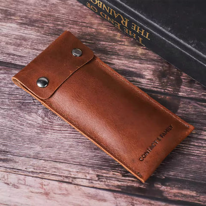 Single Slot Genuine Leather Watch Case for Men - Travel Portable Watch Pouch Holder