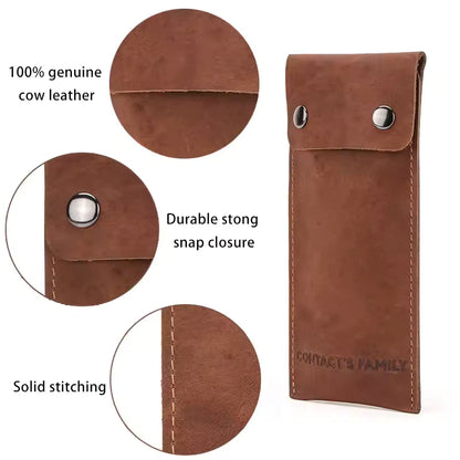 Single Slot Genuine Leather Watch Case for Men - Travel Portable Watch Pouch Holder