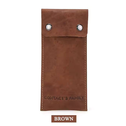 Single Slot Genuine Leather Watch Case for Men - Travel Portable Watch Pouch Holder