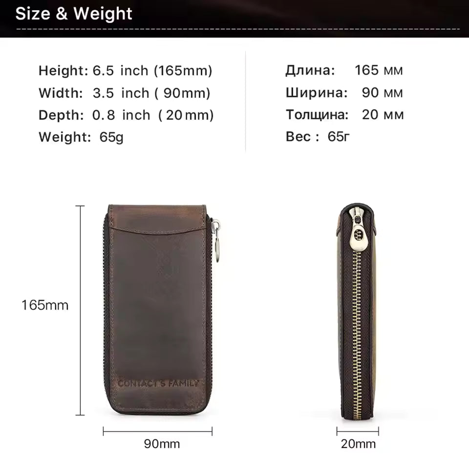 Single Slot Vintage Genuine Leather Watch Case - Watch Travel Organizer Zipper Case