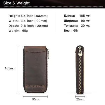 Single Slot Vintage Genuine Leather Watch Case - Watch Travel Organizer Zipper Case