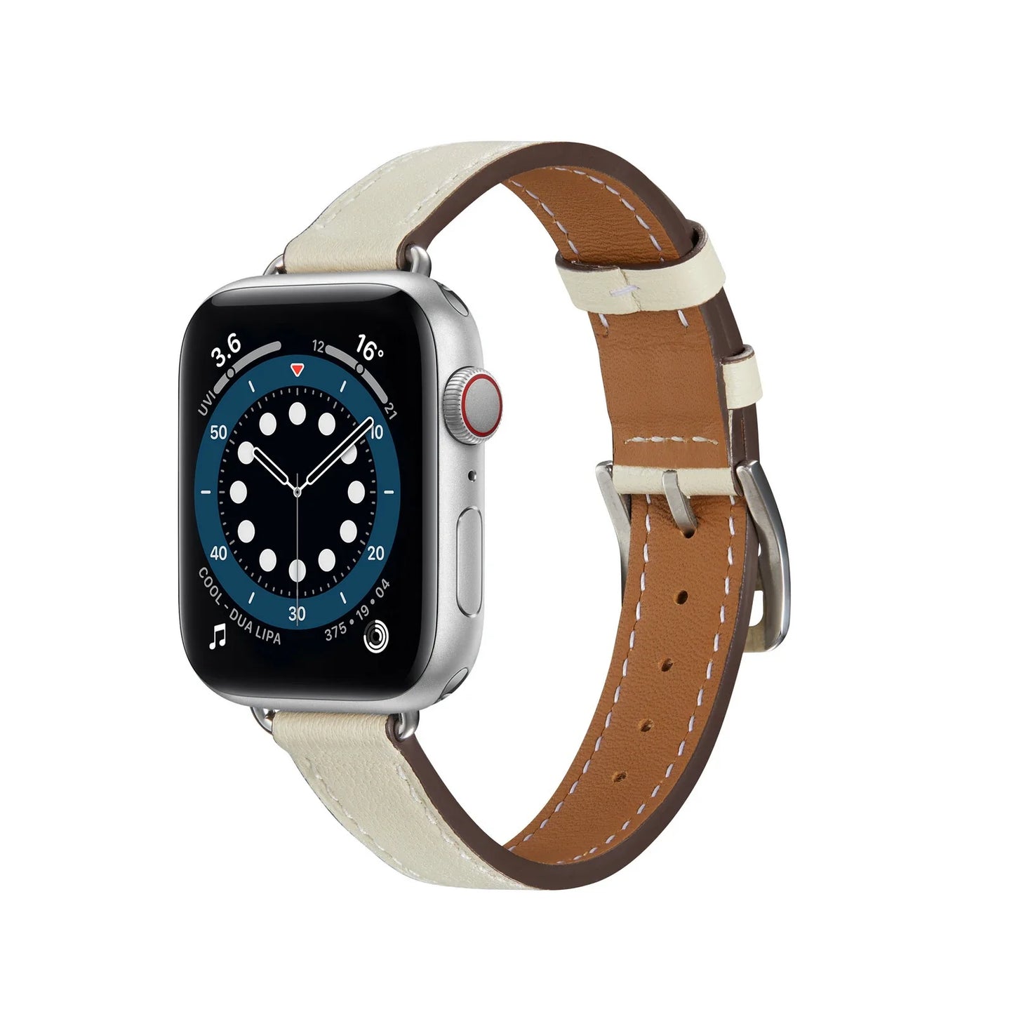 Slim-fit Leather Strap for Apple Watch Band iWatch Series Ultra/3/11/10/9/8/7/6/5/4/SE