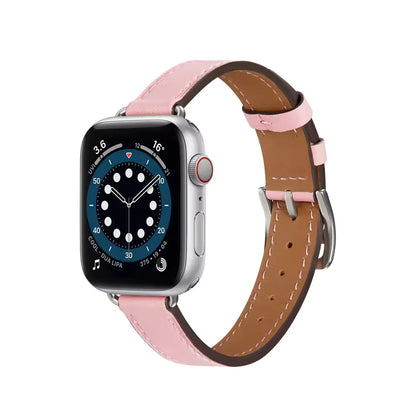 Slim-fit Leather Strap for Apple Watch Band iWatch Series Ultra/3/11/10/9/8/7/6/5/4/SE