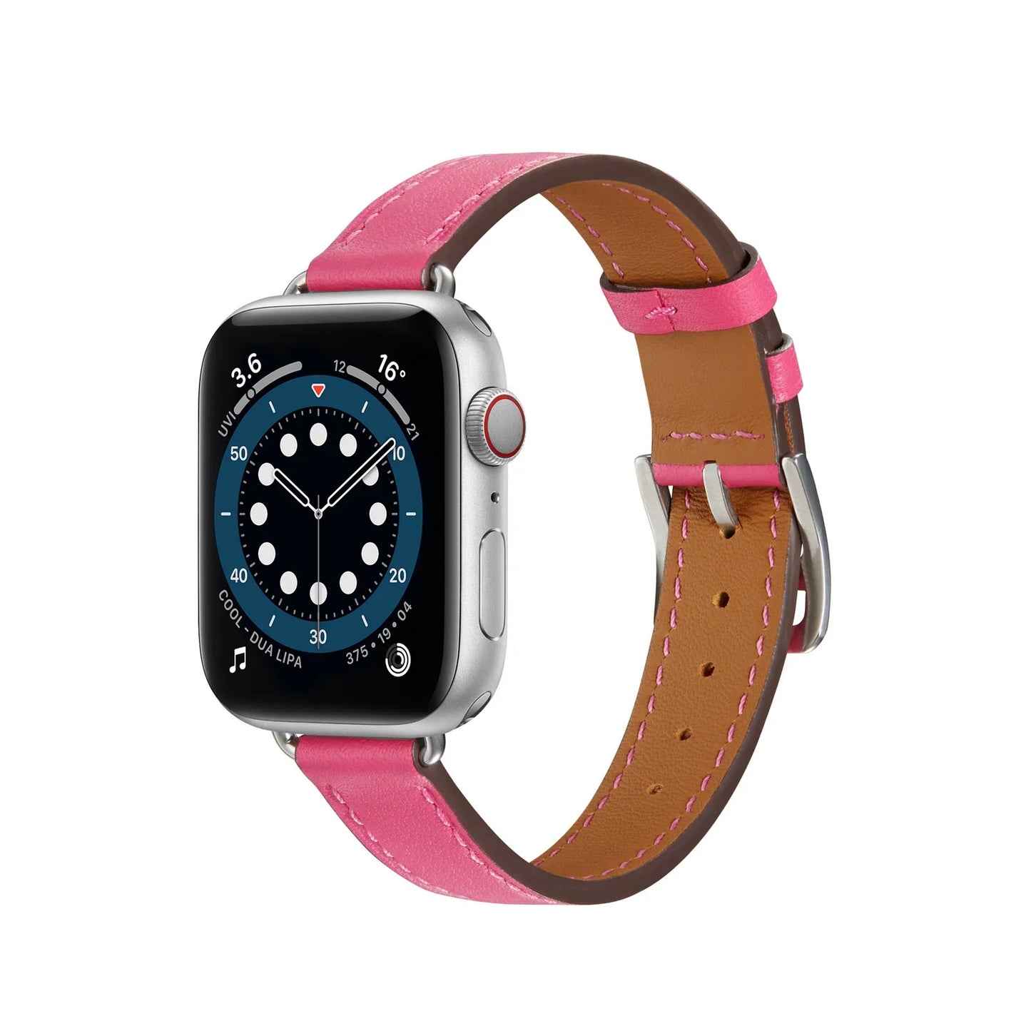 Slim-fit Leather Strap for Apple Watch Band iWatch Series Ultra/3/11/10/9/8/7/6/5/4/SE
