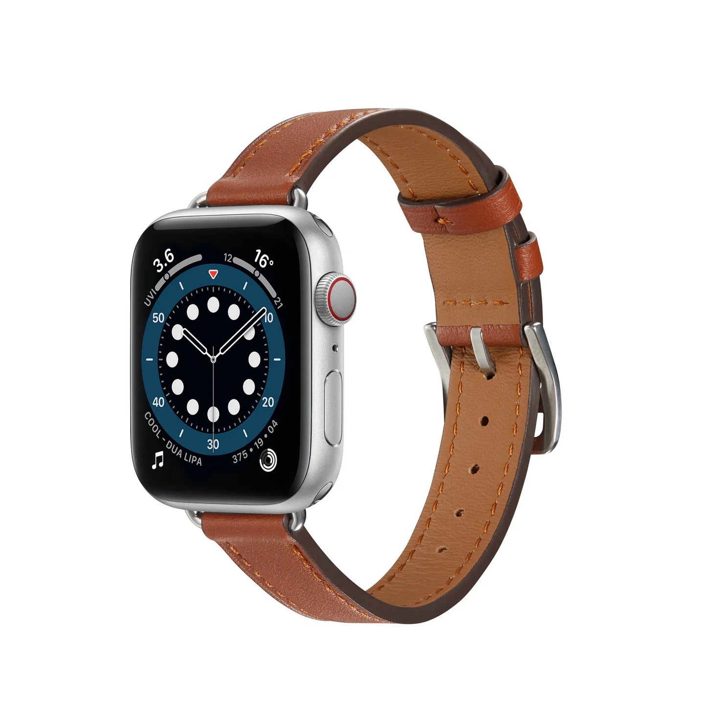 Slim-fit Leather Strap for Apple Watch Band iWatch Series Ultra/3/11/10/9/8/7/6/5/4/SE
