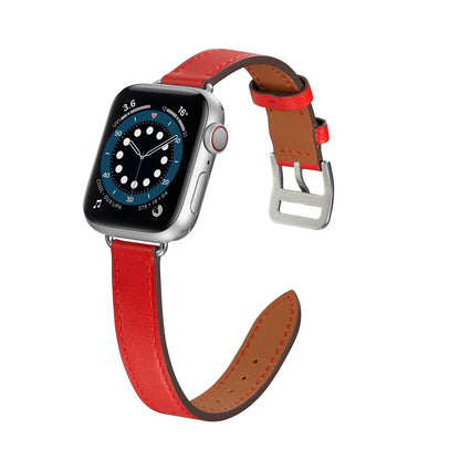 Slim-fit Leather Strap for Apple Watch Band iWatch Series Ultra/3/11/10/9/8/7/6/5/4/SE