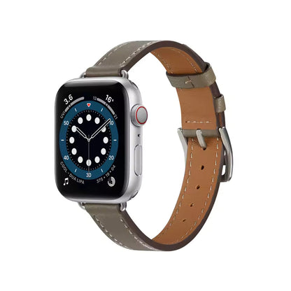 Slim-fit Leather Strap for Apple Watch Band iWatch Series Ultra/3/11/10/9/8/7/6/5/4/SE