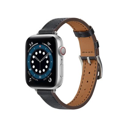 Slim-fit Leather Strap for Apple Watch Band iWatch Series Ultra/3/11/10/9/8/7/6/5/4/SE