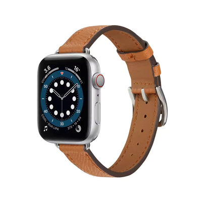 Slim-fit Leather Strap for Apple Watch Band iWatch Series Ultra/3/11/10/9/8/7/6/5/4/SE