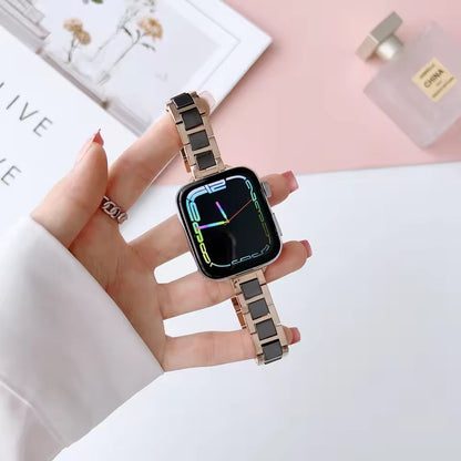 Slim Metal+Ceramic Bracelet for Apple Watch Band Ultra/10/9/8/7/6/5/4/SE