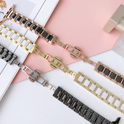 Slim Metal+Ceramic Bracelet for Apple Watch Band Ultra/10/9/8/7/6/5/4/SE