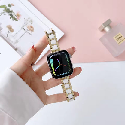 Slim Metal+Ceramic Bracelet for Apple Watch Band Ultra/10/9/8/7/6/5/4/SE
