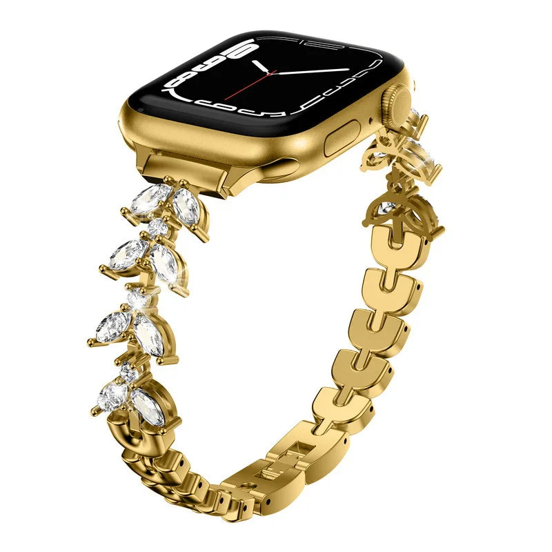Slim Metal Diamond Bracelet for Apple Watch Band iWatch Series Ultra2/10/9/8/7/6/5/4/3/SE