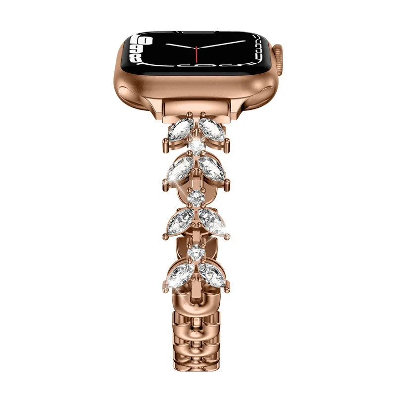 Slim Metal Diamond Bracelet for Apple Watch Band iWatch Series Ultra2/10/9/8/7/6/5/4/3/SE