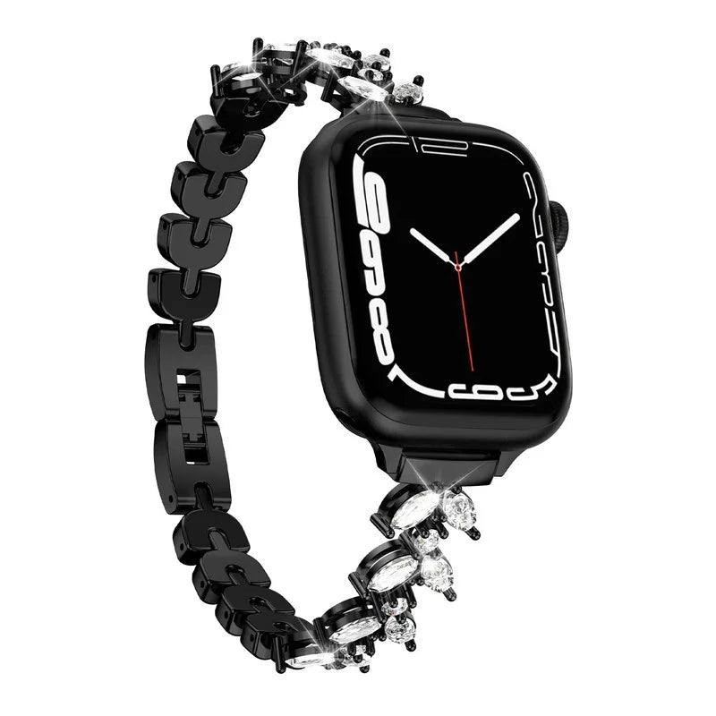 Slim Metal Diamond Bracelet for Apple Watch Band iWatch Series Ultra2/10/9/8/7/6/5/4/3/SE