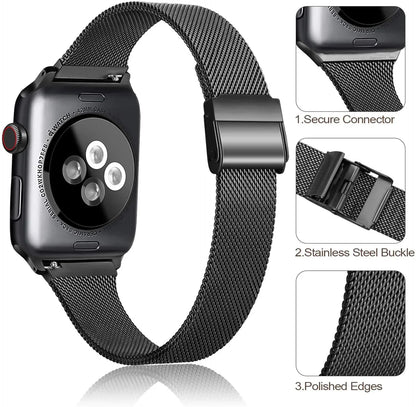 Slim Milanese Loop Strap for Apple Watch Band iWatch Series Ultra/3/11/10/9/8/7/6/5/SE