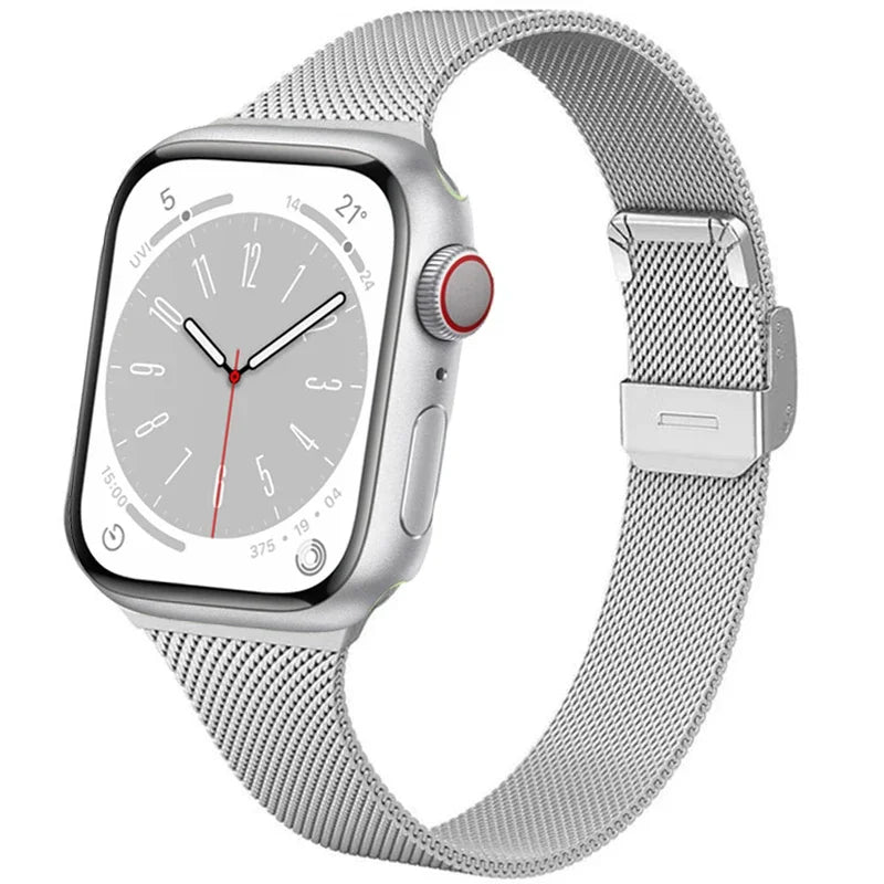 Slim Milanese Loop Strap for Apple Watch Band iWatch Series Ultra/3/11/10/9/8/7/6/5/SE