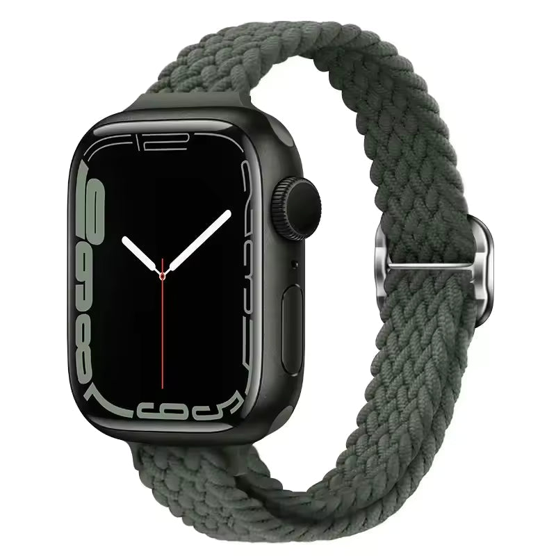 Slim Nylon Braided Bracelet for Apple Watch Band iWatch Series Ultra3/2/10/9/8/7/6/5/4/3/SE2
