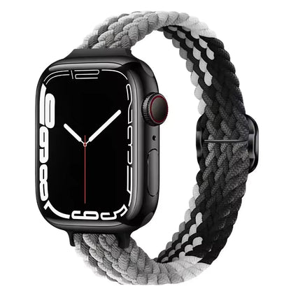 Slim Nylon Braided Bracelet for Apple Watch Band iWatch Series Ultra3/2/10/9/8/7/6/5/4/3/SE2