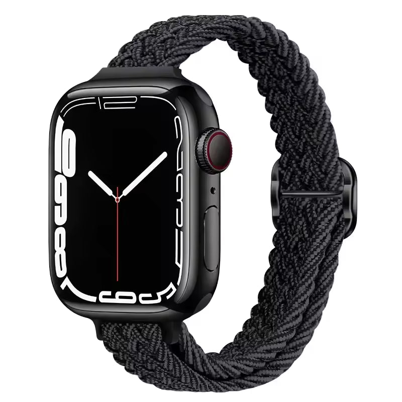 Slim Nylon Braided Bracelet for Apple Watch Band iWatch Series Ultra3/2/10/9/8/7/6/5/4/3/SE2