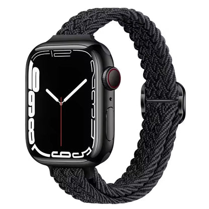 Slim Nylon Braided Bracelet for Apple Watch Band iWatch Series Ultra3/2/10/9/8/7/6/5/4/3/SE2