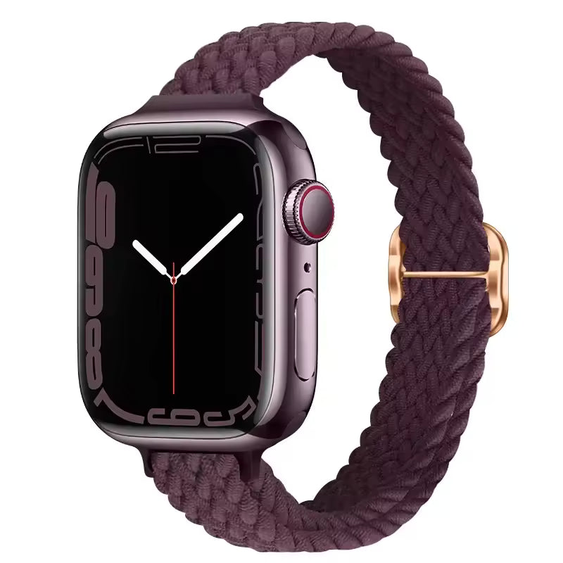 Slim Nylon Braided Bracelet for Apple Watch Band iWatch Series Ultra3/2/10/9/8/7/6/5/4/3/SE2