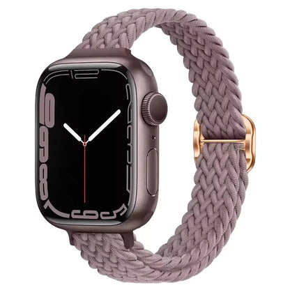 Slim Nylon Braided Bracelet for Apple Watch Band iWatch Series Ultra3/2/10/9/8/7/6/5/4/3/SE2