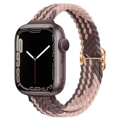 Slim Nylon Braided Bracelet for Apple Watch Band iWatch Series Ultra3/2/10/9/8/7/6/5/4/3/SE2