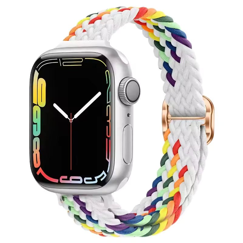 Slim Nylon Braided Bracelet for Apple Watch Band iWatch Series Ultra3/2/10/9/8/7/6/5/4/3/SE2