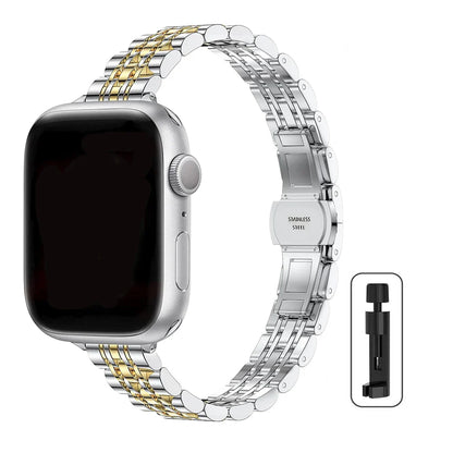 Slim Stainless Steel Bracelet for Apple Watch Ultra3 Band 49mm 45mm 44mm 42mm 41mm 40mm 46mm Series 11/10/9/8/7/6/5/4/SE3