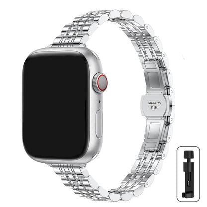 Slim Stainless Steel Bracelet for Apple Watch Ultra3 Band 49mm 45mm 44mm 42mm 41mm 40mm 46mm Series 11/10/9/8/7/6/5/4/SE3