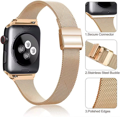 Slim Stainless Steel Strap for Apple Watch Ultra Series 7/6/5/3/SE/8 Band 44mm 45mm 41mm 40mm 49mm 42mm