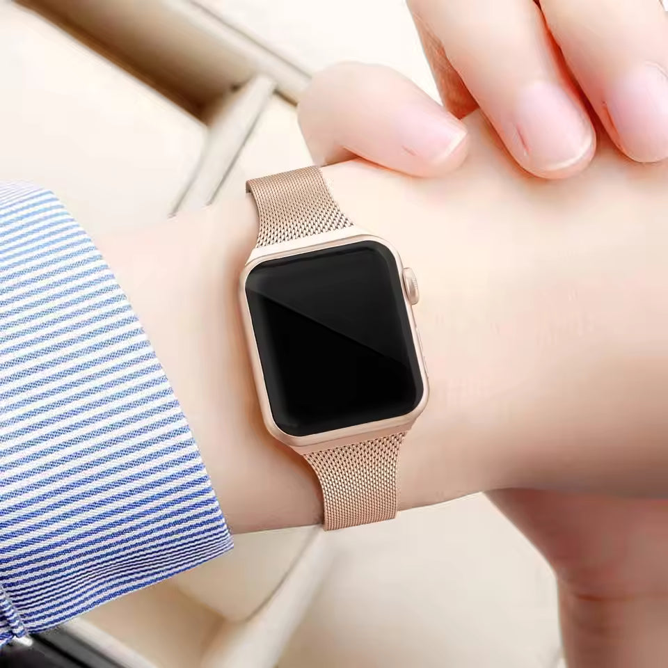 Slim Stainless Steel Strap for Apple Watch Ultra Series 7/6/5/3/SE/8 Band 44mm 45mm 41mm 40mm 49mm 42mm