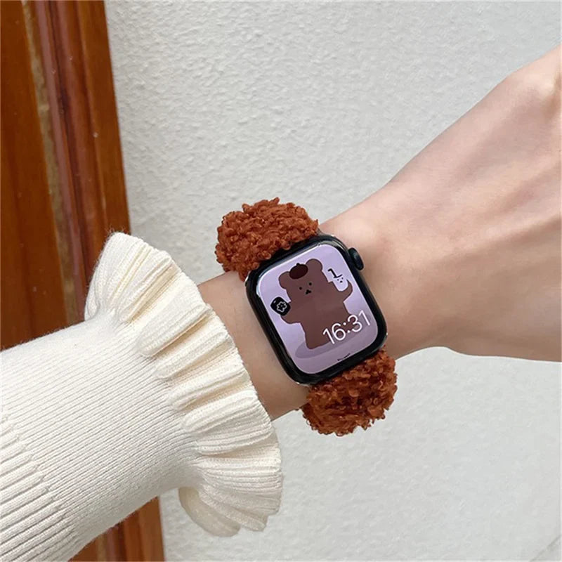 Soft Plush Loop Bracelet for Apple Watch Ultra Band 49mm 45mm 41mm 44mm 40mm 42mm 38mm Series 8/7/6/5/4/3/SE