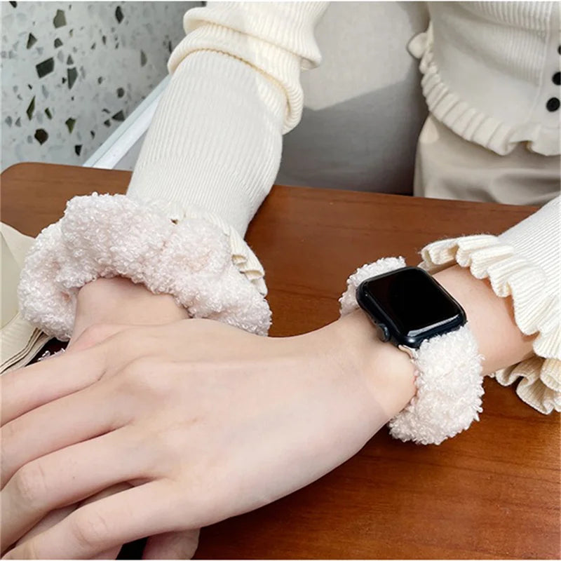 Soft Plush Loop Bracelet for Apple Watch Ultra Band 49mm 45mm 41mm 44mm 40mm 42mm 38mm Series 8/7/6/5/4/3/SE