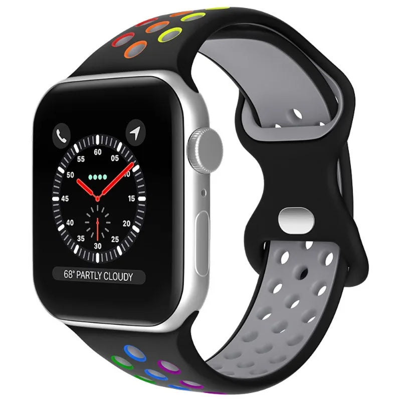 Soft Silicone Sport Strap for Apple Watch Ultra 3/2 Band 46mm 42mm 45mm 44mm 40mm 41mm 49mm Series 11/10/9/8/7/6/5/4/SE3