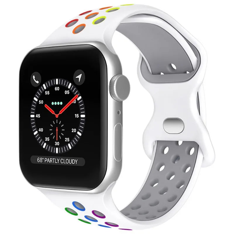 Soft Silicone Sport Strap for Apple Watch Ultra 3/2 Band 46mm 42mm 45mm 44mm 40mm 41mm 49mm Series 11/10/9/8/7/6/5/4/SE3
