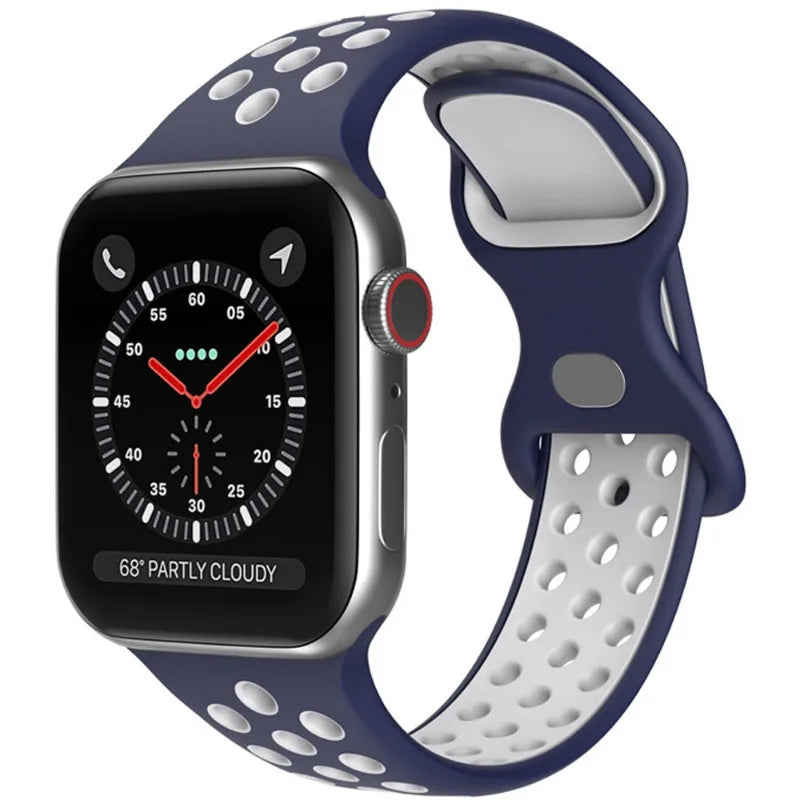 Soft Silicone Sport Strap for Apple Watch Ultra 3/2 Band 46mm 42mm 45mm 44mm 40mm 41mm 49mm Series 11/10/9/8/7/6/5/4/SE3
