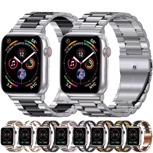 Sports Stainless Steel Strap for Apple Watch Band iWatch Series Ultra3/2/11/10/9/8/7/6/5/4/SE
