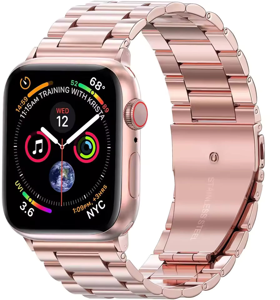 Sports Stainless Steel Strap for Apple Watch Band iWatch Series Ultra3/2/11/10/9/8/7/6/5/4/SE