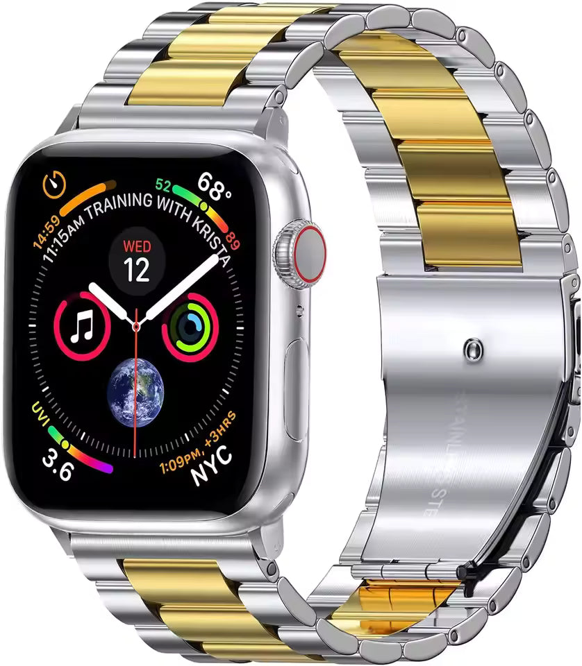 Sports Stainless Steel Strap for Apple Watch Band iWatch Series Ultra3/2/11/10/9/8/7/6/5/4/SE