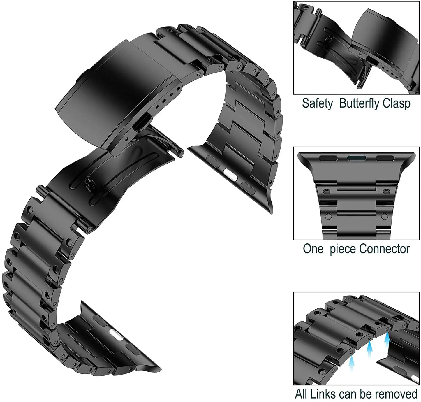 Stainless Steel Business Strap for Apple Watch Band iWatch Series Ultra2/10/9/8/7/6/5/4/SE