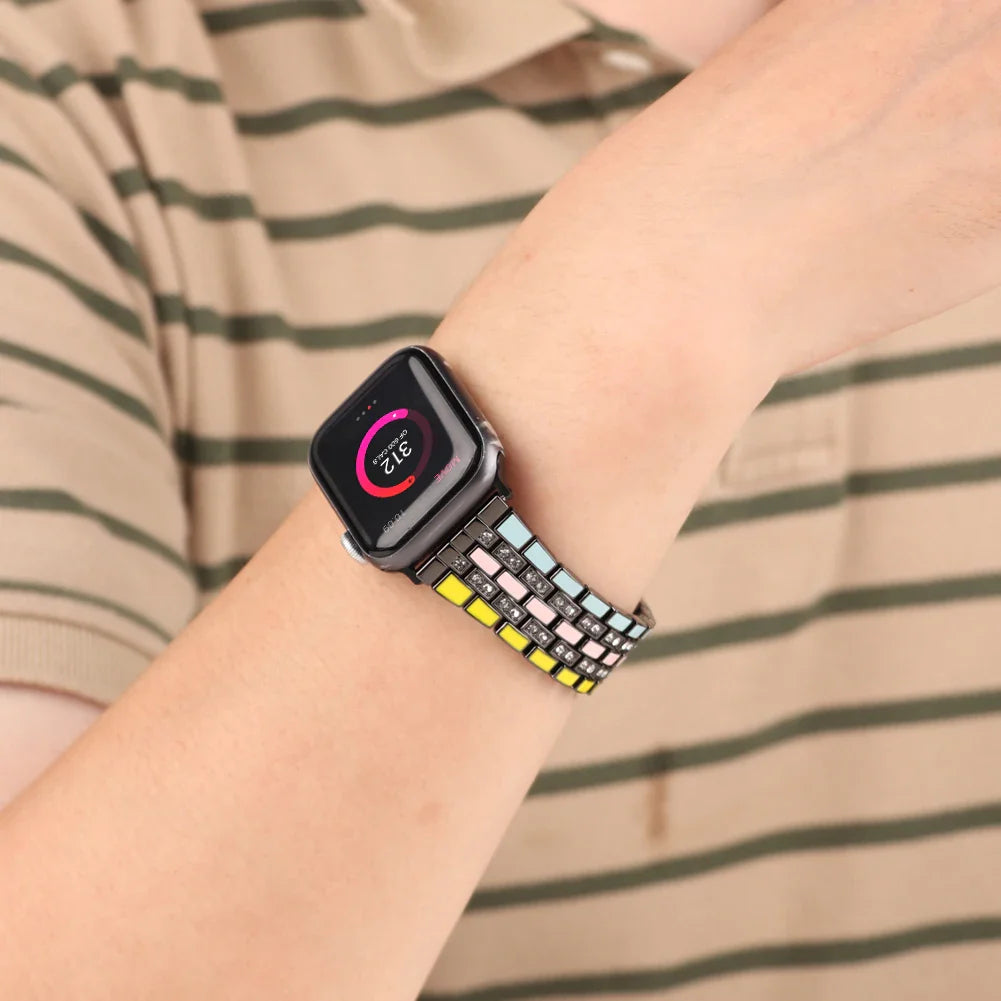 Stainless Steel Diamond Bracelet for Apple Watch Band iWatch Series Ultra/10/9/8/7/6/5/4/SE