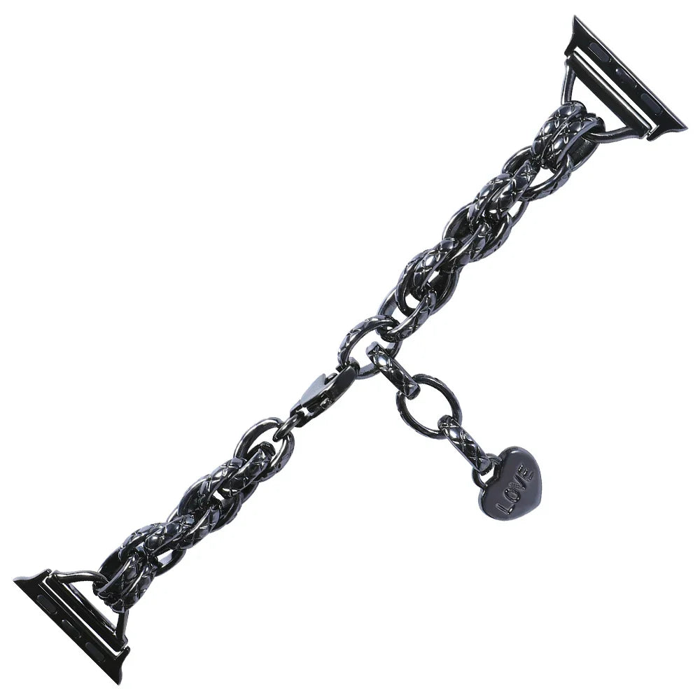 Stainless Steel Heart Bracelet for Apple Watch Band iWatch Series 9/8/7/6/5/4/3/SE