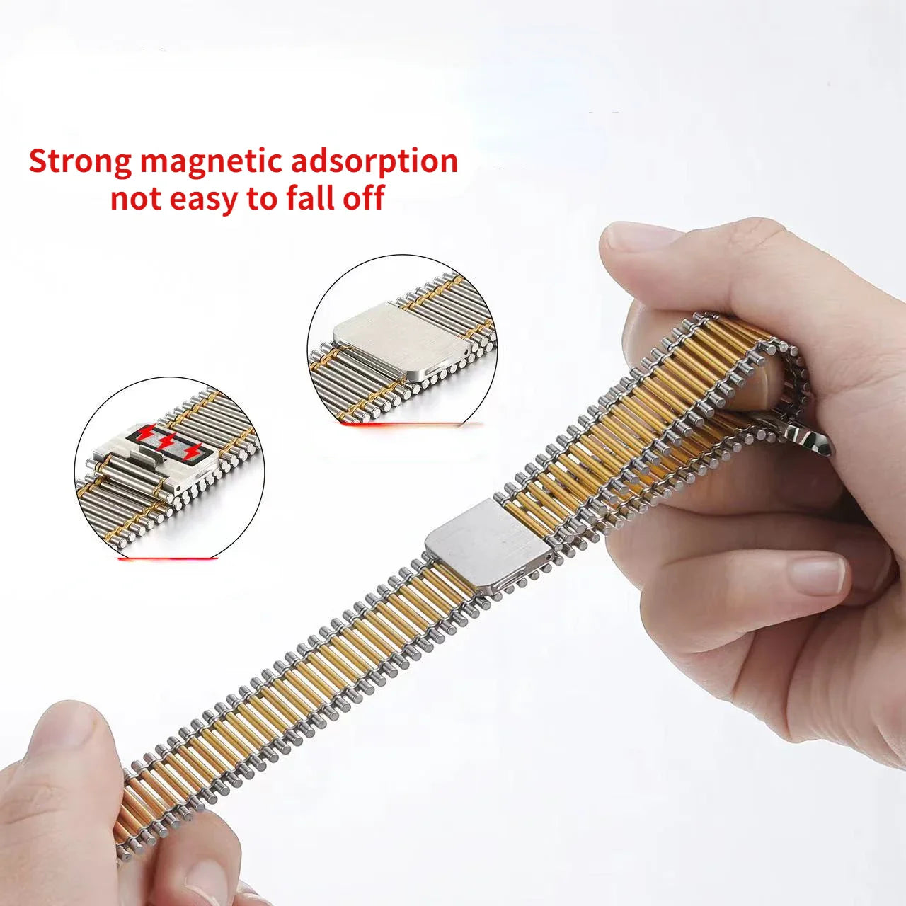 Stainless Steel Magnetic Loop Link Bracelet for Apple Watch Band Ultra/10/9/8/7/6/5/4/SE